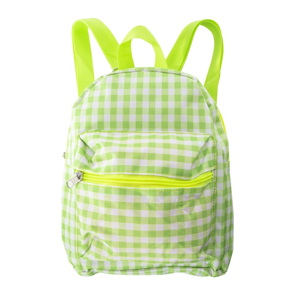 Lime Checkered Kids Backpack